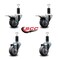 Service Caster 3'' Thermoplastic Rubber Swivel 1-1/4'' Expanding Stem Caster Set 2 Total Lock Brakes, 4PK SCC-EXTTL20S314-TPRB-2-S-2-114 - alternate 2